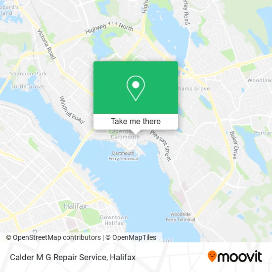 Calder M G Repair Service map