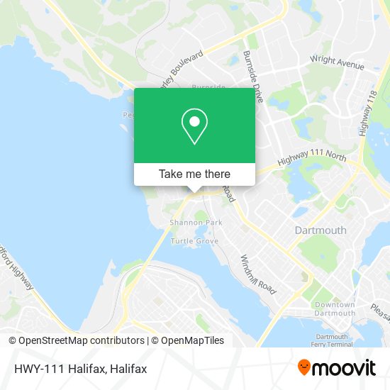 HWY-111 Halifax map