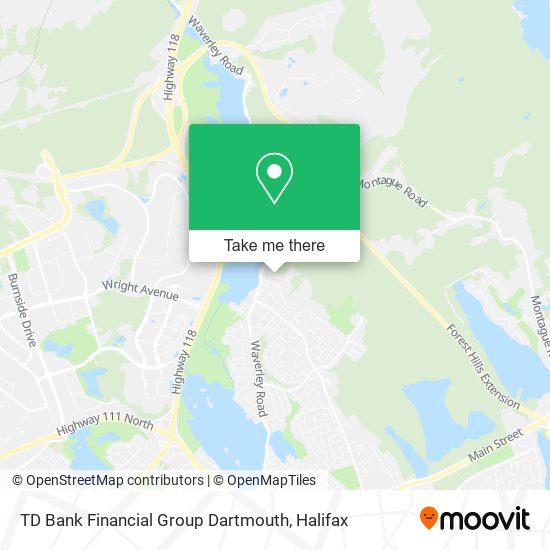 TD Bank Financial Group Dartmouth map