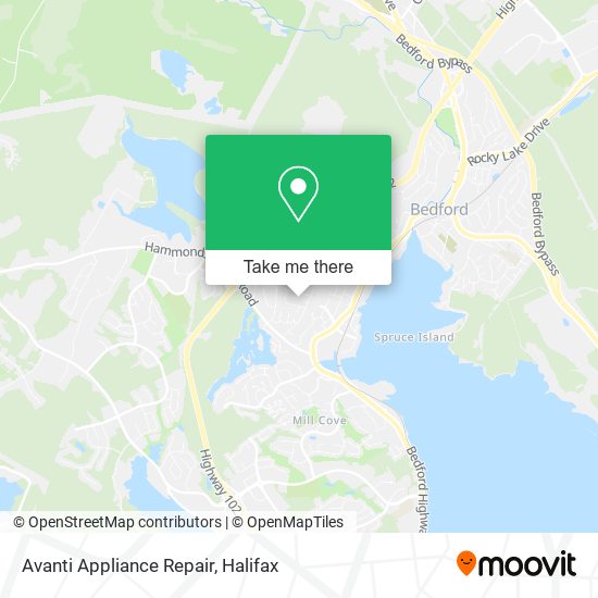 Avanti Appliance Repair map