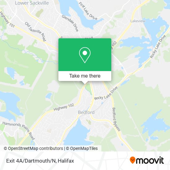 Exit 4A/Dartmouth/N map