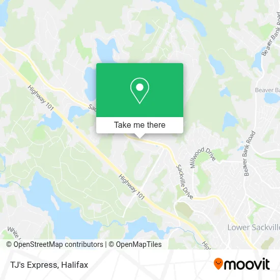 TJ's Express map