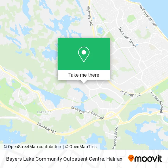 Bayers Lake Community Outpatient Centre map