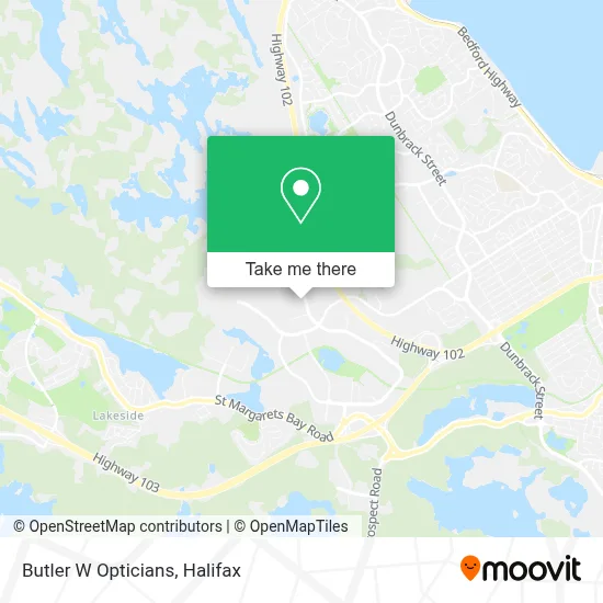 Butler W Opticians map