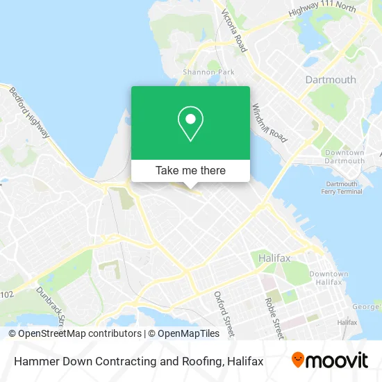 Hammer Down Contracting and Roofing map