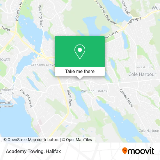 Academy Towing map