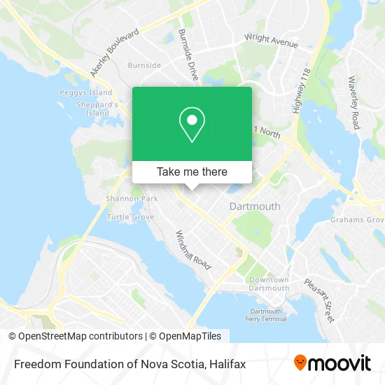 Freedom Foundation of Nova Scotia map