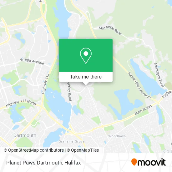 Planet Paws Dartmouth map