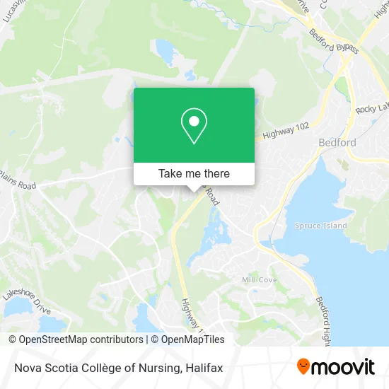 Nova Scotia Collège of Nursing map