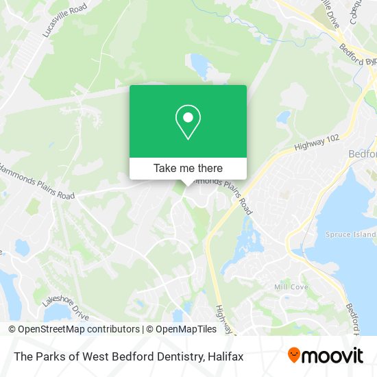 The Parks of West Bedford Dentistry map