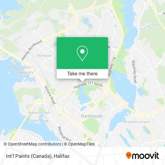 Int'l Paints (Canada) map