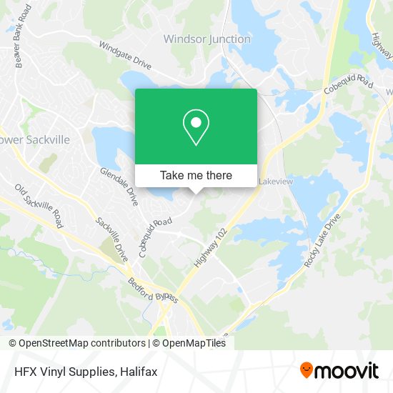 HFX Vinyl Supplies map