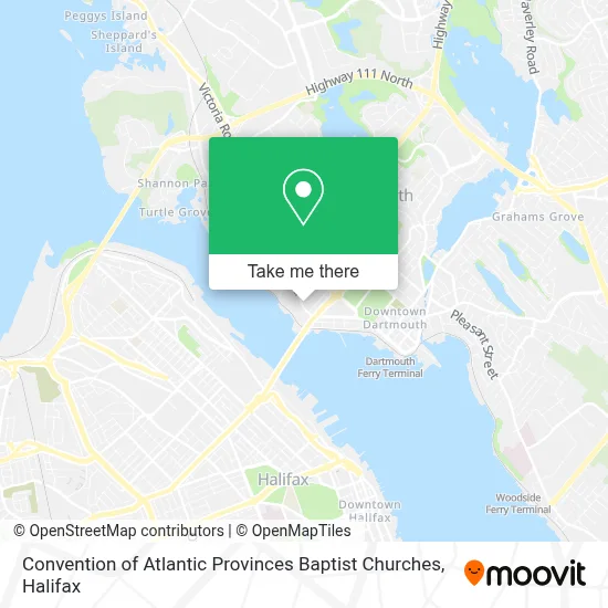 Convention of Atlantic Provinces Baptist Churches map