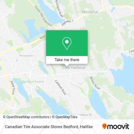 Canadian Tire Associate Stores Bedford map