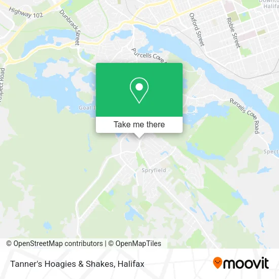 Tanner's Hoagies & Shakes map