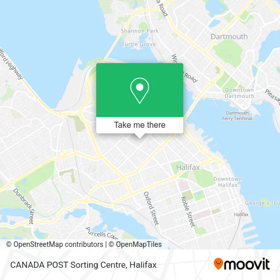 CANADA POST Sorting Centre map