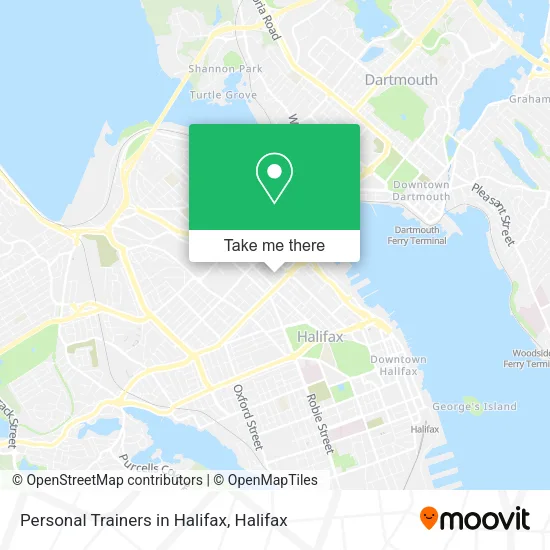 Personal Trainers in Halifax map