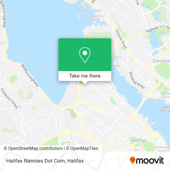 Halifax Nannies Dot Com map