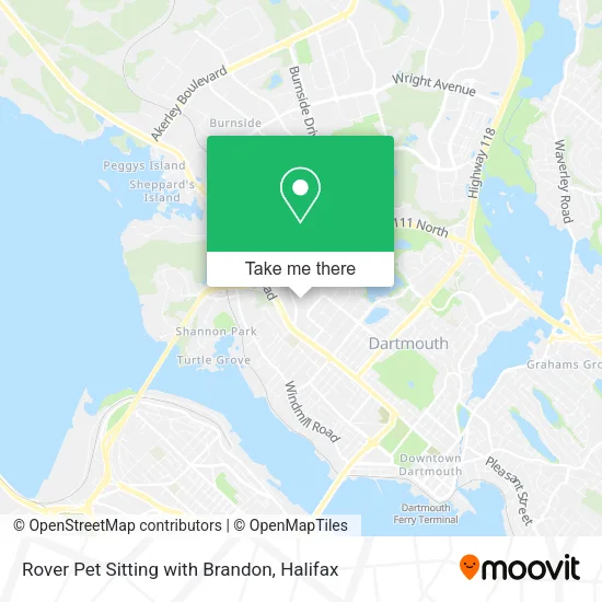 Rover Pet Sitting with Brandon map