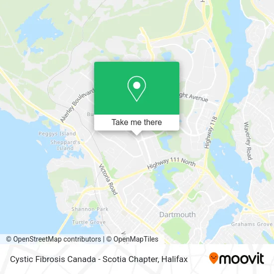 Cystic Fibrosis Canada - Scotia Chapter map