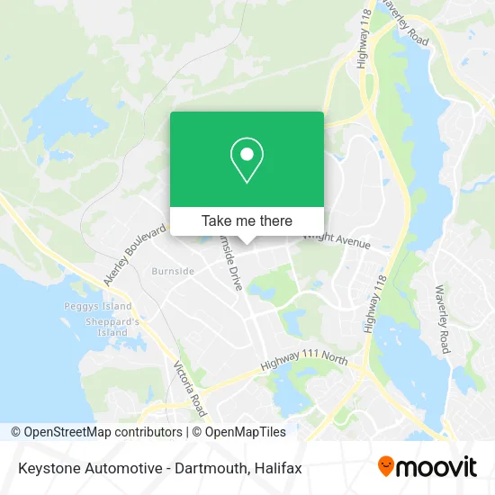 Keystone Automotive - Dartmouth map