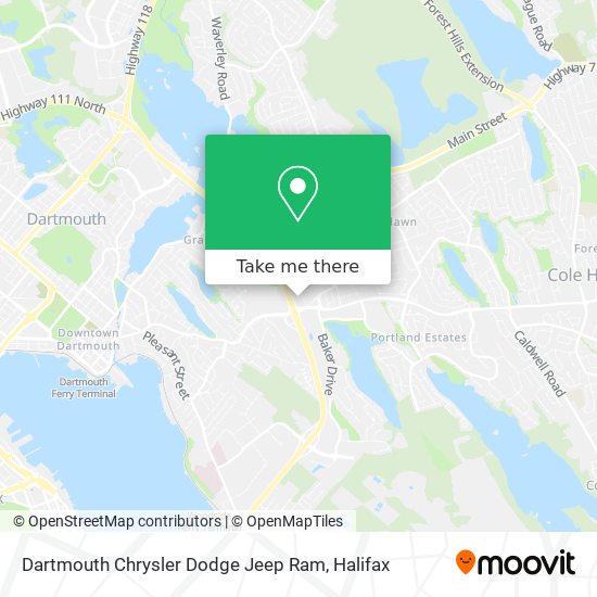 Dartmouth Chrysler Dodge Jeep Ram map