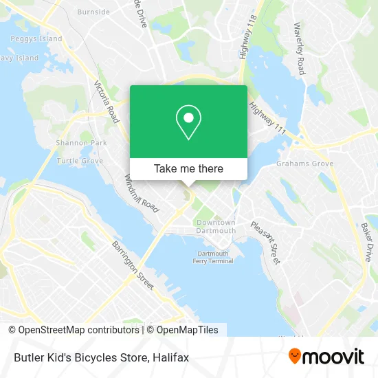 Butler Kid's Bicycles Store map