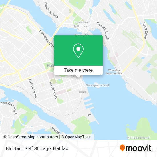 Bluebird Self Storage map