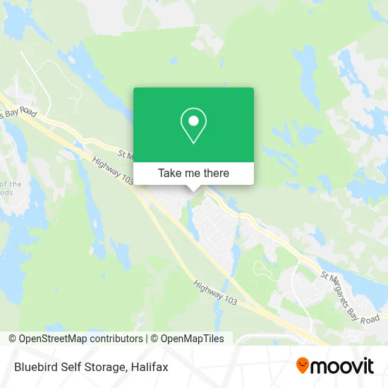 Bluebird Self Storage map