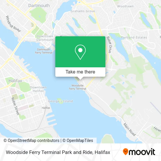 Woodside Ferry Terminal Park and Ride map