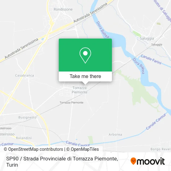 SP90 / Strada Provinciale di Torrazza Piemonte map