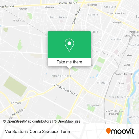 Via Boston / Corso Siracusa map