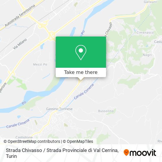 Strada Chivasso / Strada Provinciale di Val Cerrina map