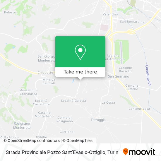 Strada Provinciale Pozzo Sant'Evasio-Ottiglio map