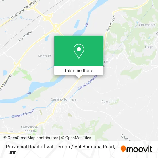 Provincial Road of Val Cerrina / Val Baudana Road map