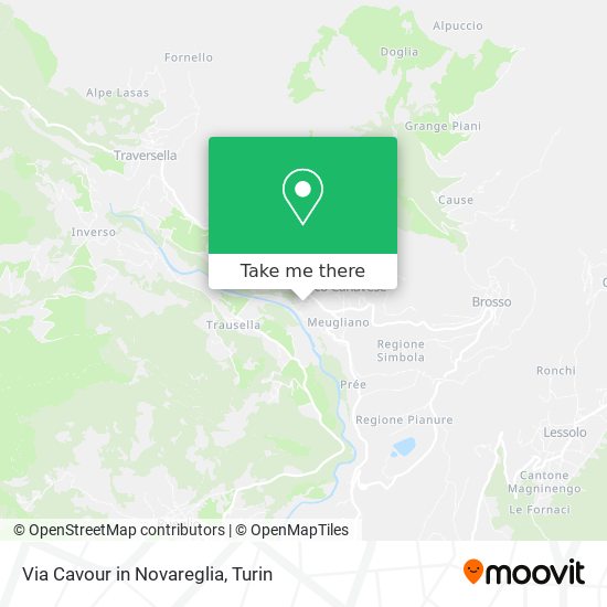 Via Cavour in Novareglia map