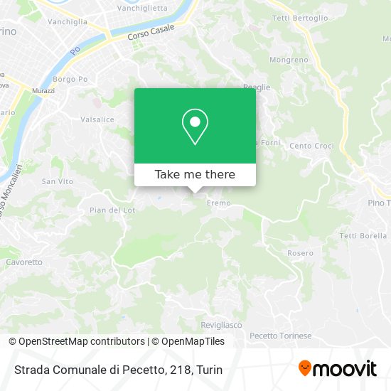 Strada Comunale di Pecetto, 218 map
