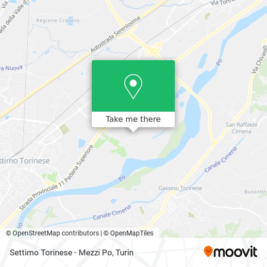 Settimo Torinese - Mezzi Po map