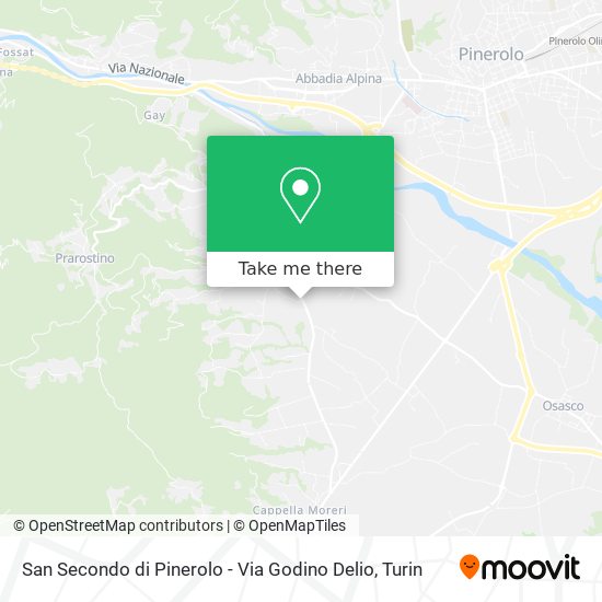 San Secondo di Pinerolo - Via Godino Delio map