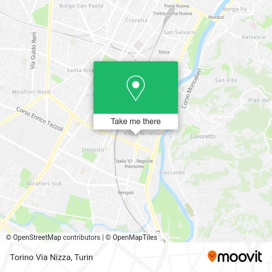 Torino Via Nizza map