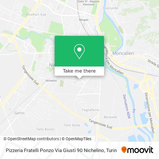 Pizzeria Fratelli Ponzo Via Giusti 90 Nichelino map