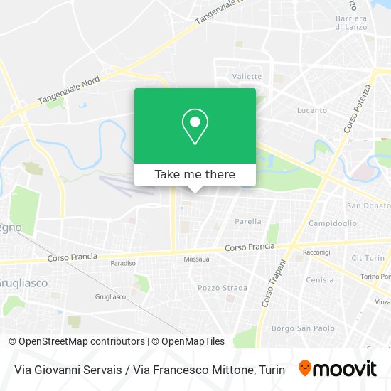 Via Giovanni Servais / Via Francesco Mittone map