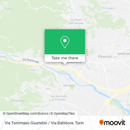 Via Tommaso Giustetto / Via Battitore map