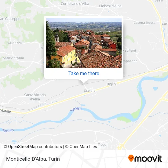 Monticello D'Alba map