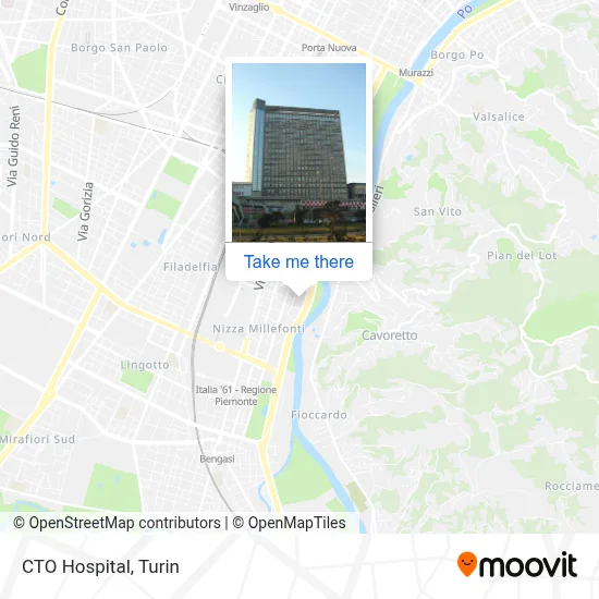 How to Get to CTO Hospital in Torino by Bus, Metro or Light Rail?