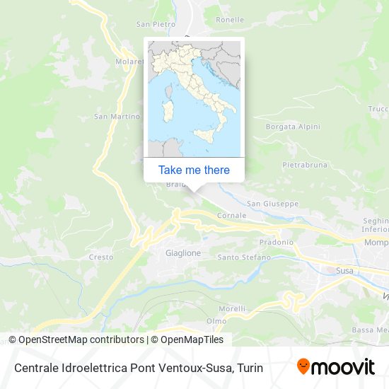 Centrale Idroelettrica Pont Ventoux-Susa map