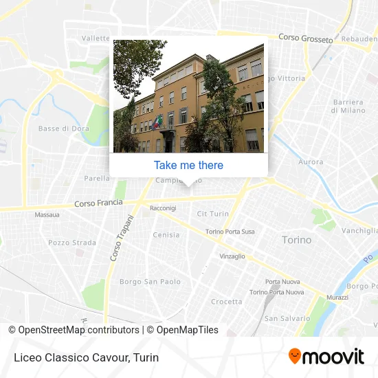 Cavour Classical High School map