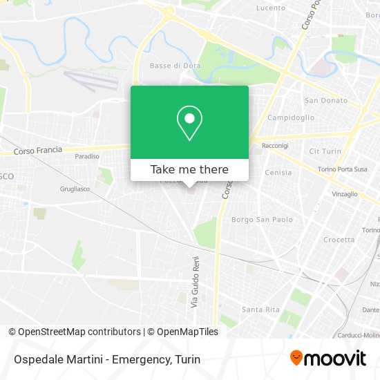 Ospedale Martini - Emergency map