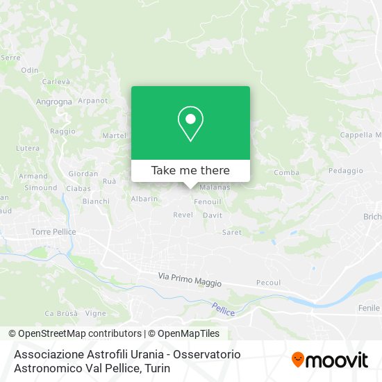 Associazione Astrofili Urania - Osservatorio Astronomico Val Pellice map