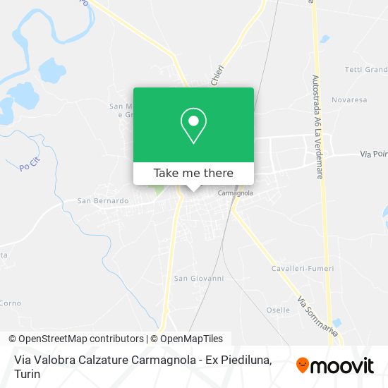 Via Valobra Calzature Carmagnola - Ex Piediluna map